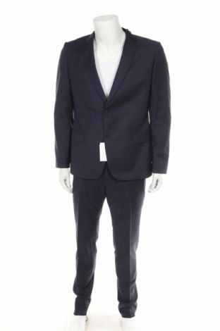 Мъжки костюм De Fursac, Размер L, Цвят Син, Вълна, Цена 1 071,75 лв.