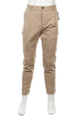 Мъжки панталон Cinque, Размер L, Цвят Бежов, 68% памук, 31% лен, 1% еластан, Цена 43,47 лв.