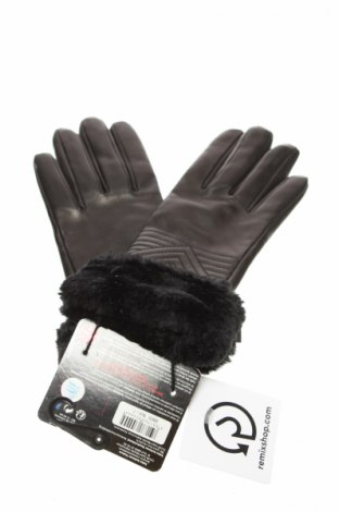 Ръкавици ISOTONER, Цвят Черен, Естествена кожа, Цена 54,60 лв.