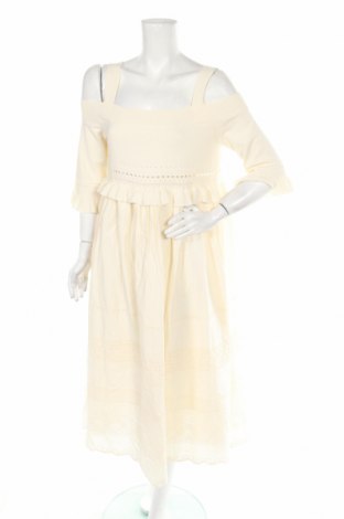 Kleid TWINSET, Größe L, Farbe Ecru, 45% Baumwolle, 44% Viskose, 11% Polyamid, Preis 84,80 €