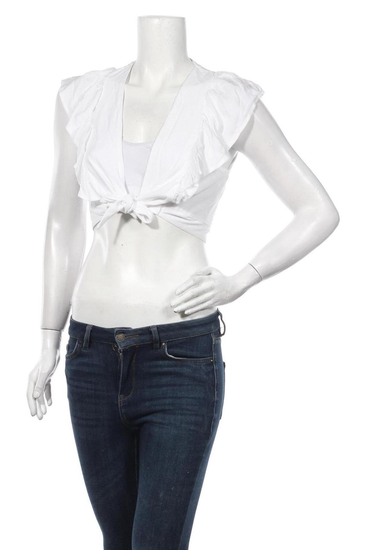 Γυναικεία μπλούζα Pull&Bear, Μέγεθος M, Χρώμα Λευκό, 90% βισκόζη, 10% λινό, Τιμή 12,77 €