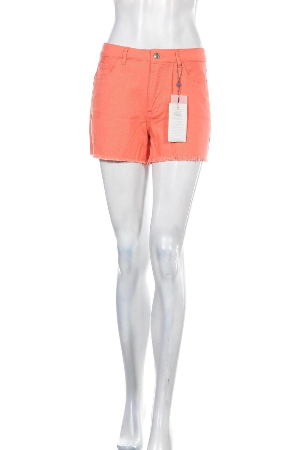 Дамски къс панталон ONLY, Размер S, Цвят Оранжев, Памук, Цена 24,50 лв.