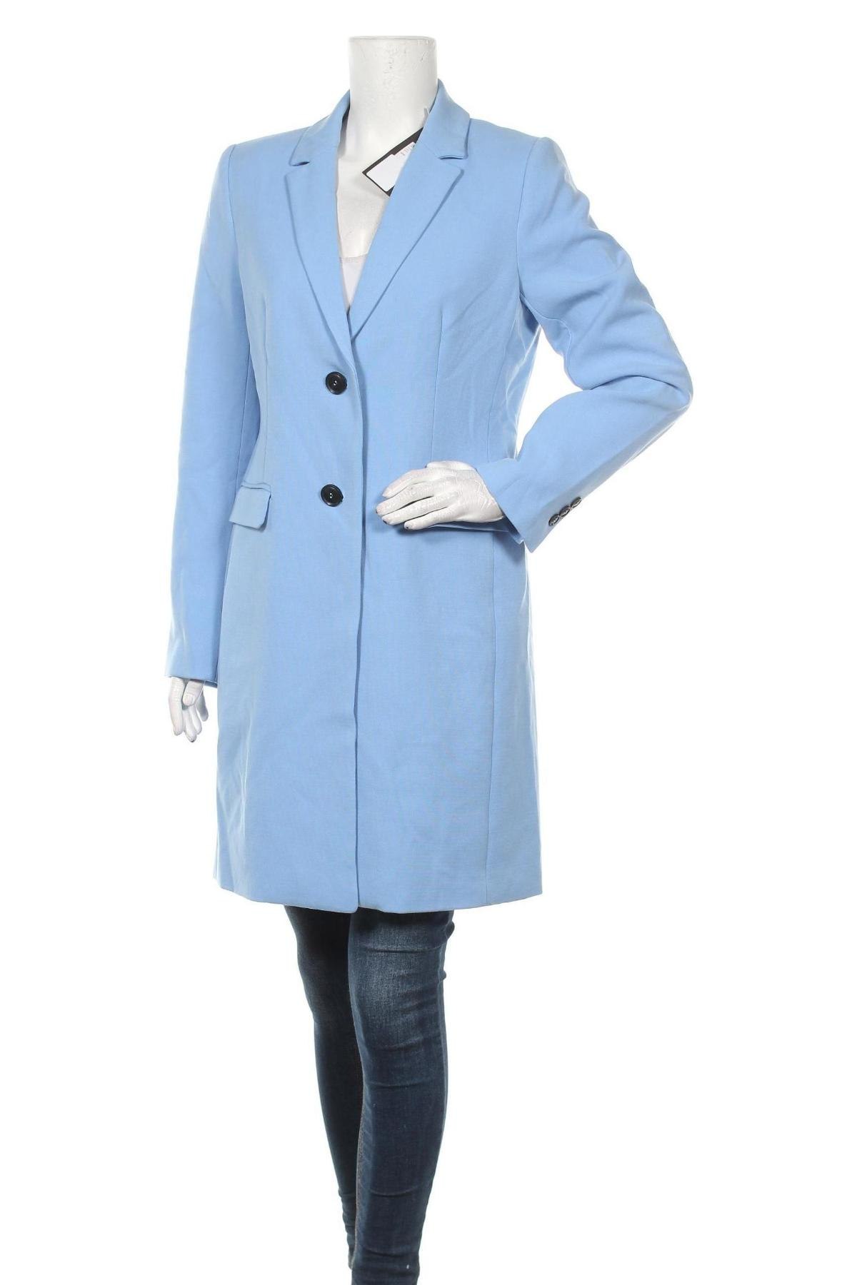 Дамско палто Zero, Размер M, Цвят Син, 62% полиестер, 33% вискоза, 5% еластан, Цена 141,75 лв.