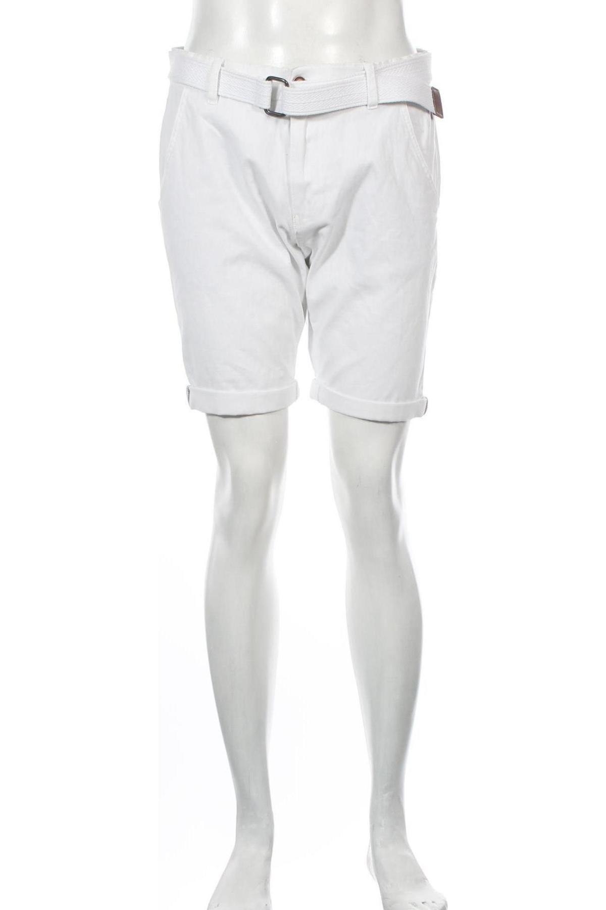 Ανδρικό κοντό παντελόνι Indicode, Μέγεθος L, Χρώμα Λευκό, 98% βαμβάκι, 2% ελαστάνη, Τιμή 26,68 €