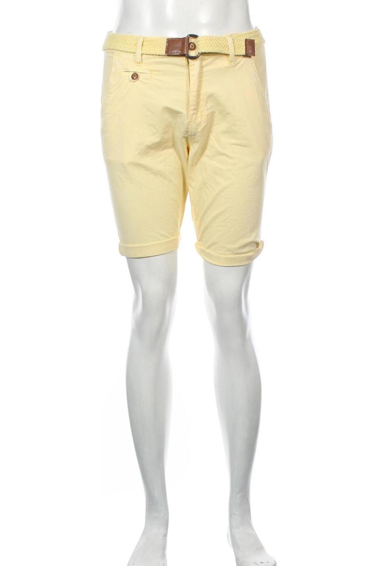 Ανδρικό κοντό παντελόνι Indicode, Μέγεθος S, Χρώμα Κίτρινο, 98% βαμβάκι, 2% ελαστάνη, Τιμή 26,68 €