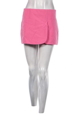 Дамски къс панталон Zara, Размер M, Цвят Розов, 50% вискоза, 35% памук, 15% лен, Цена 96,00 лв.