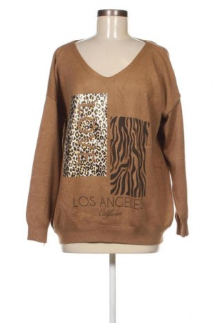 Γυναικείο πουλόβερ Made In Italy, Μέγεθος L, Χρώμα Καφέ, Τιμή 25,36 €
