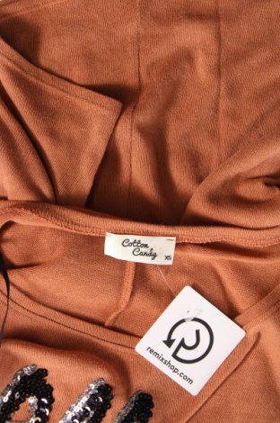 Дамска блуза Cotton Candy, Размер XS, Цвят Кафяв, Цена 8,21 лв.