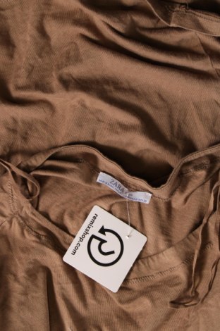 Дамска блуза Zara, Размер M, Цвят Кафяв, Цена 7,20 лв.