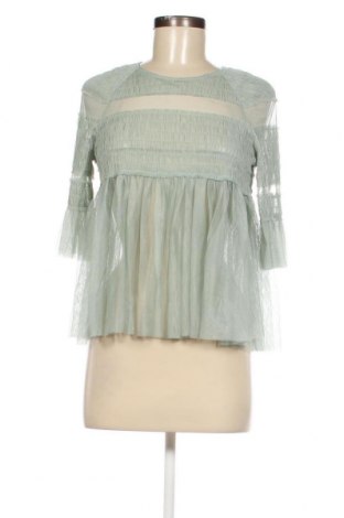 Дамска блуза Zara Trafaluc, Размер XS, Цвят Зелен, Цена 15,00 лв.