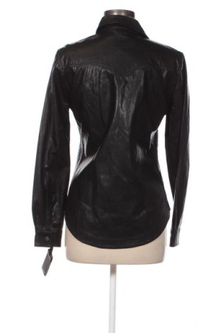 Дамска кожена риза Pinko, Размер XS, Цвят Черен, Цена 175,38 лв.