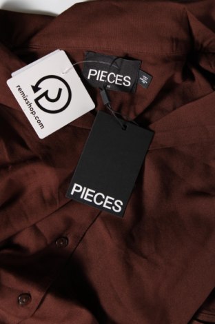 Γυναικείο πουκάμισο Pieces, Μέγεθος M, Χρώμα Καφέ, Τιμή 20,62 €