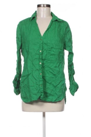 Дамска риза Zara, Размер L, Цвят Зелен, Цена 19,99 лв.