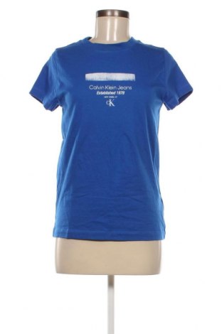 Damen T-Shirt Calvin Klein Jeans, Größe L, Farbe Blau, Preis 23,66 €