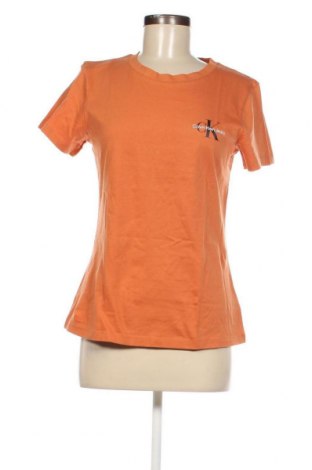 Γυναικείο t-shirt Calvin Klein Jeans, Μέγεθος M, Χρώμα Καφέ, Τιμή 23,66 €