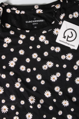 Γυναικείο t-shirt Clockhouse, Μέγεθος XS, Χρώμα Μαύρο, Τιμή 8,04 €