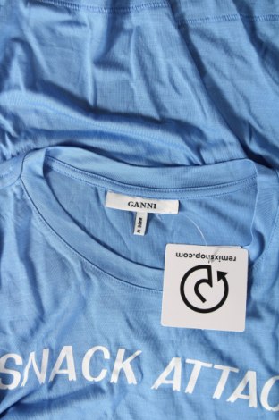 Γυναικείο t-shirt Ganni, Μέγεθος S, Χρώμα Μπλέ, Τιμή 14,85 €