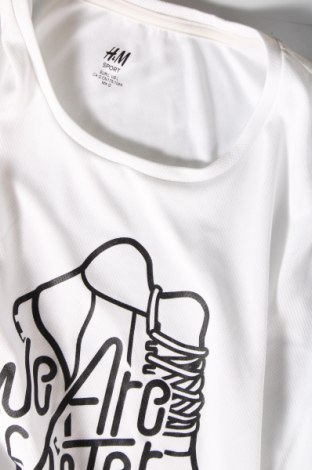 Γυναικείο t-shirt H&M Sport, Μέγεθος L, Χρώμα Λευκό, Τιμή 7,67 €