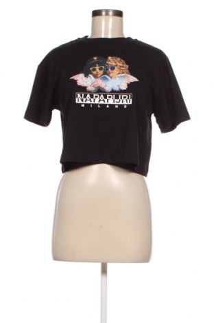 Дамска тениска Napapijri x Fiorucci, Размер S, Цвят Черен, Цена 97,11 лв.