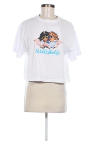 Damski T-shirt Napapijri x Fiorucci, Rozmiar L, Kolor Biały, Cena 530,59 zł