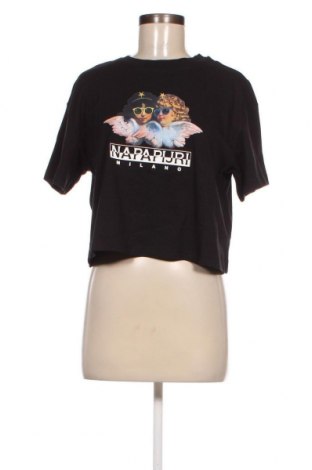 Γυναικείο t-shirt Napapijri x Fiorucci, Μέγεθος L, Χρώμα Μαύρο, Τιμή 26,54 €