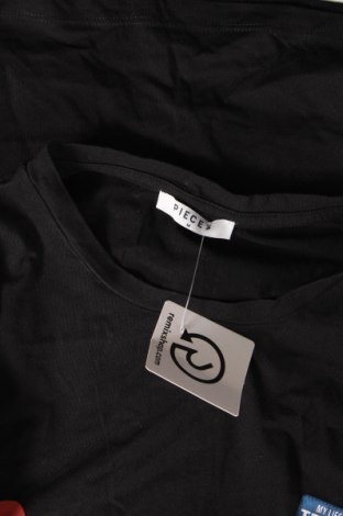 Дамска тениска Pieces, Размер M, Цвят Черен, Цена 10,00 лв.
