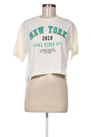 Γυναικείο t-shirt Viral Vibes, Μέγεθος XS, Χρώμα Εκρού, Τιμή 5,10 €