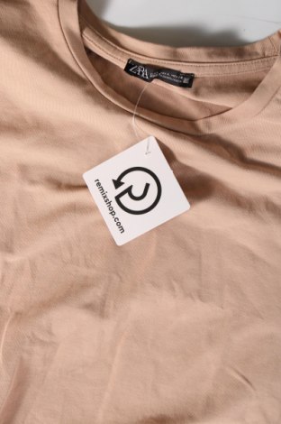 Damen T-Shirt Zara, Größe L, Farbe Beige, Preis 6,02 €