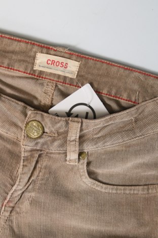 Pantaloni de velvet de femei Cross, Mărime XS, Culoare Bej, Preț 73,98 Lei
