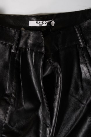 Дамски кожен панталон NA-KD, Размер S, Цвят Черен, Цена 87,00 лв.