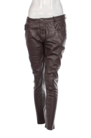 Γυναικείο παντελόνι δερμάτινο Petra R., Μέγεθος L, Χρώμα Γκρί, Τιμή 66,19 €