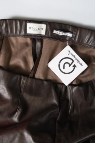 Γυναικείο παντελόνι δερμάτινο Seductive, Μέγεθος M, Χρώμα Καφέ, Τιμή 6,31 €