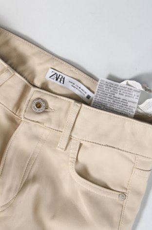 Pantaloni de piele pentru damă Zara, Mărime XXS, Culoare Ecru, Preț 77,55 Lei