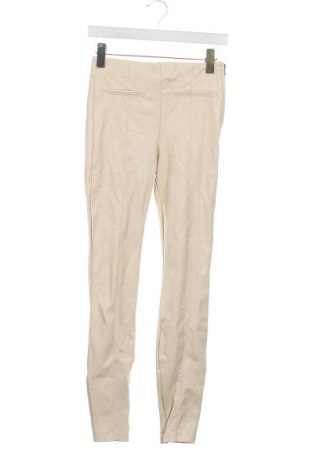 Pantaloni de piele pentru damă Zara, Mărime S, Culoare Ecru, Preț 26,97 Lei