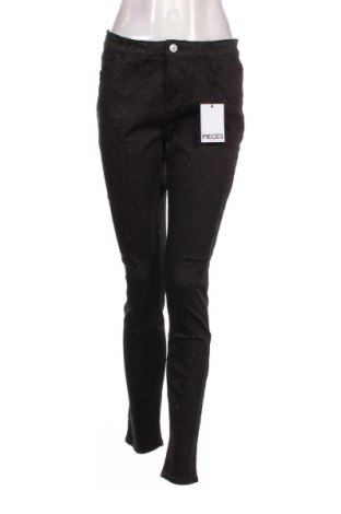 Дамски панталон Pieces, Размер L, Цвят Черен, Цена 16,20 лв.