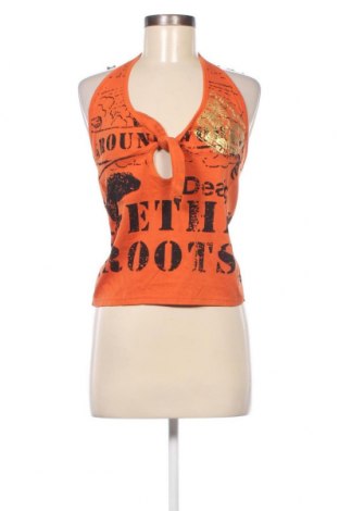 Γυναικείο αμάνικο μπλουζάκι Desigual, Μέγεθος S, Χρώμα Πορτοκαλί, Τιμή 7,42 €