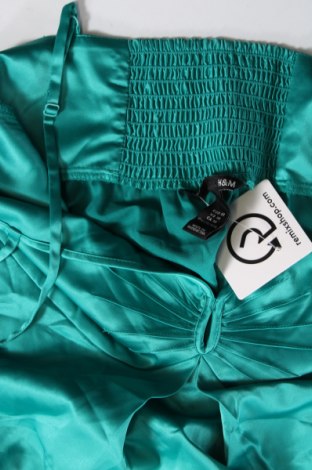 Damska koszulka na ramiączkach H&M, Rozmiar L, Kolor Zielony, Cena 41,58 zł
