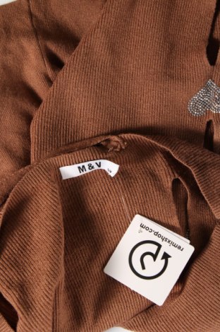 Дамски пуловер M&V, Размер S, Цвят Кафяв, Цена 29,00 лв.