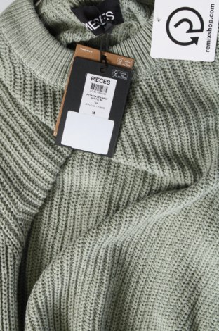 Дамски пуловер Pieces, Размер M, Цвят Зелен, Цена 15,66 лв.