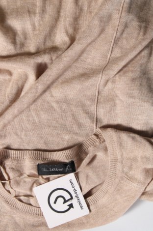 Дамски пуловер Zara Knitwear, Размер XS, Цвят Бежов, Цена 8,80 лв.