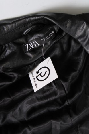 Γυναικείο δερμάτινο σακάκι Zara, Μέγεθος S, Χρώμα Μαύρο, Τιμή 21,03 €