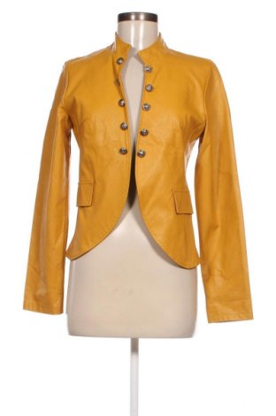 Дамско кожено яке, Размер L, Цвят Жълт, Цена 29,40 лв.
