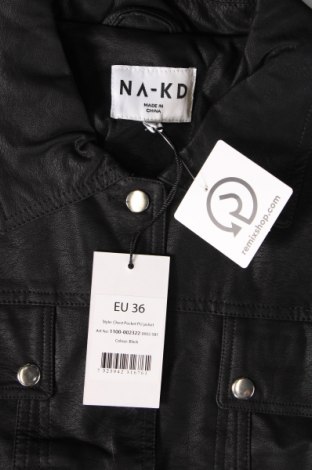 Γυναικείο δερμάτινο μπουφάν NA-KD, Μέγεθος S, Χρώμα Μαύρο, Τιμή 18,31 €