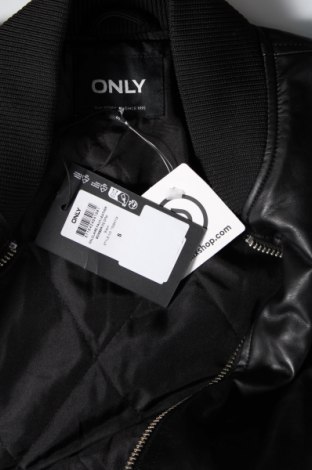 Γυναικείο δερμάτινο μπουφάν ONLY, Μέγεθος S, Χρώμα Μαύρο, Τιμή 22,40 €