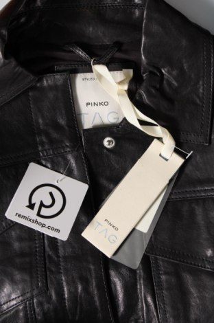 Γυναικείο δερμάτινο μπουφάν Pinko, Μέγεθος XS, Χρώμα Μαύρο, Τιμή 531,96 €