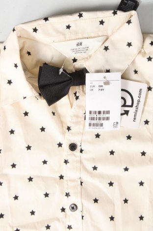 Детска риза H&M, Размер 7-8y/ 128-134 см, Цвят Екрю, Цена 23,00 лв.