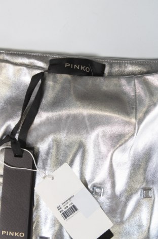 Δερμάτινη φούστα Pinko, Μέγεθος XXS, Χρώμα Ασημί, Τιμή 51,87 €