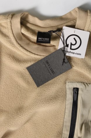 Ανδρική μπλούζα fleece Only & Sons, Μέγεθος M, Χρώμα  Μπέζ, Τιμή 5,91 €