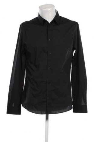 Мъжка риза H&M, Размер L, Цвят Черен, Цена 23,92 лв.