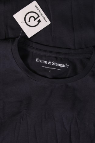 Męski T-shirt Bruun & Stengade, Rozmiar L, Kolor Niebieski, Cena 130,28 zł